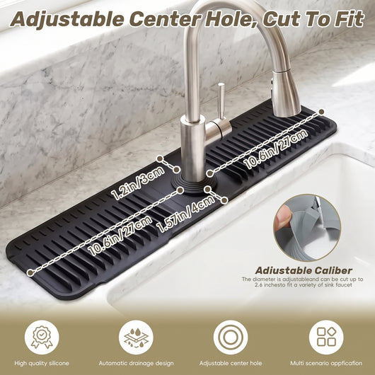 Black Faucet Drain Mat