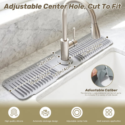 Adjustable center hole, cut to fit your faucet