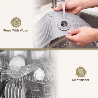 Rinse with water or put it in the dishwasher