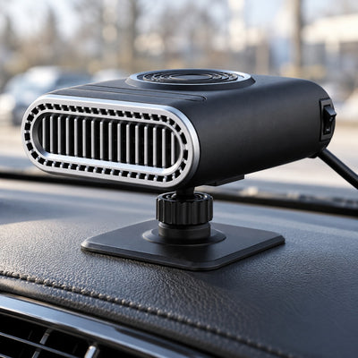 Flat adhesive base sticks to the dashboard