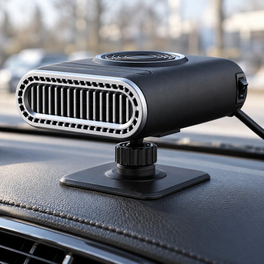 Flat adhesive base sticks to the dashboard