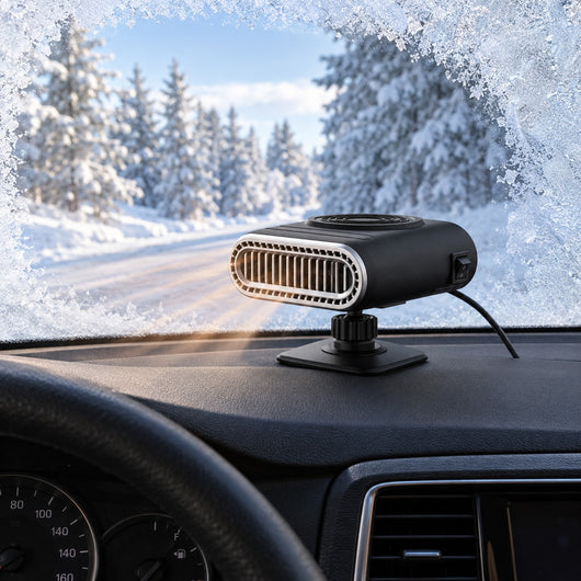 Portable Car Heater clearing frost from the windshield