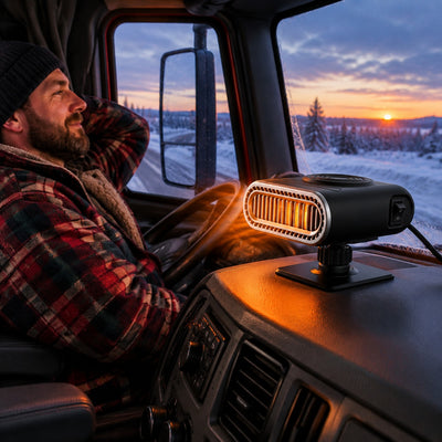 Keeps a truck cab warm on long winter drives