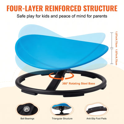 360 degree rotating steel base with ball bearings and anti-slip feet