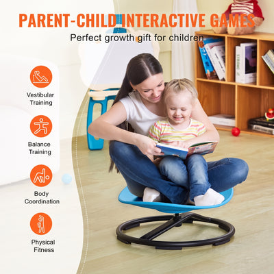 Mom and daughter sharing the swivel chair