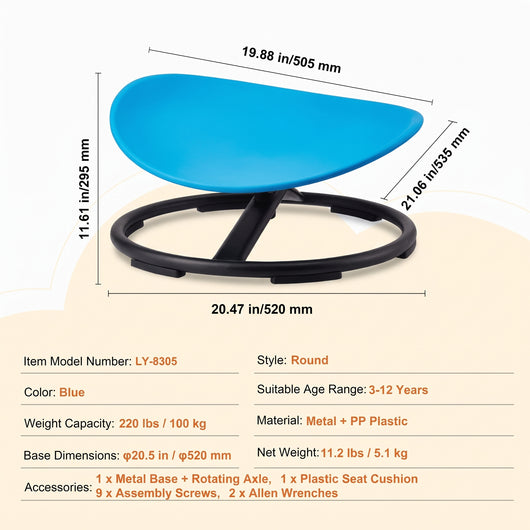 Sensory Swivel Chair dimensions