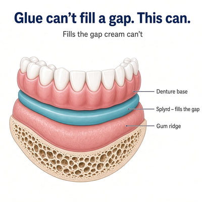Gap under the denture diagram
